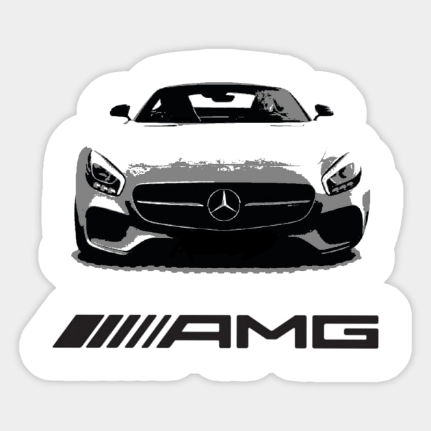 Mercedes GT AMG (pop art) Sticker by d1a2n3i4l5